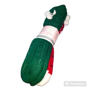 Chunky Knit Slipper Socks Serra Faux Fur inside Size 4-10  2 pair set